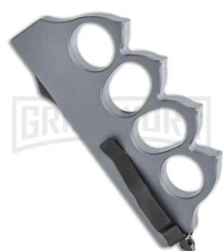 Atomic 1918 Gray OTF Automatic Knuckle Knife - Dagger Two-Tone -Grindworx 1918 Gray OTF Auto Knuckle Knife Dagger TT GX 36283 jr side large