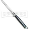 AGA Campolin 11" 2017 Italian Picklock Dark Horn Automatic Knife - Bayonet -Grindworx AGA Campolin 11in Picklock Italian Stiletto Dark Horn Satin BHQ 78227 jr 2 large