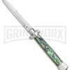 AGA Campolin 15" Italian Abalone Automatic Knife - Bayonet -Grindworx AGA Campolin 15in Auto Italian Stiletto Abalone 7in satin BHQ 87415 er large