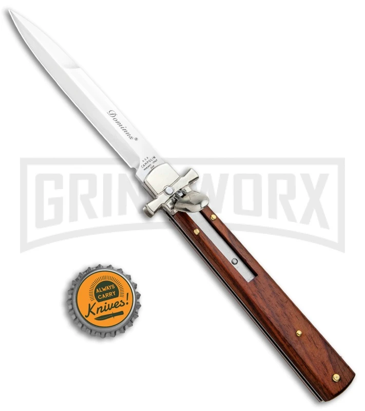 A.G.A. Campolin 9" Dominus Cocobolo Leverlock Automatic Knife - Satin 6 A.G.A. Campolin 9" Dominus Cocobolo Leverlock Automatic Knife - Satin - Image 4