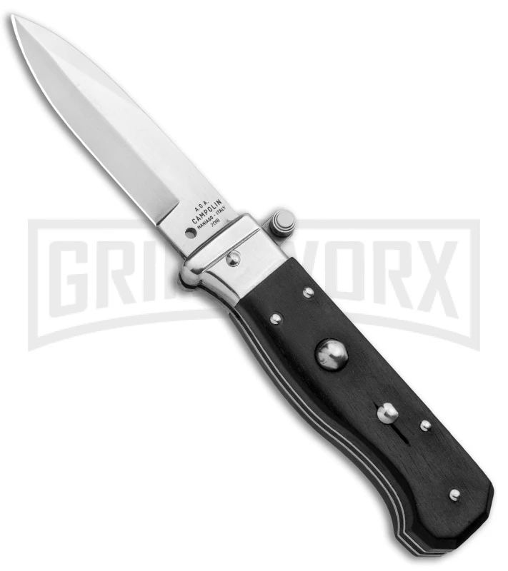 AGA Campolin Piccolo Ebony Italian Automatic Knife - Satin Plain 3 AGA Campolin Piccolo Ebony Italian Automatic Knife - Satin Plain