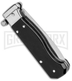 AGA Campolin Piccolo Ebony Italian Automatic Knife - Satin Plain 8 AGA Campolin Piccolo Ebony Italian Automatic Knife - Satin Plain -Grindworx AGA Campolin Piccolo Italian Stiletto Auto Ebony Satin BHQ 92722 jr side large