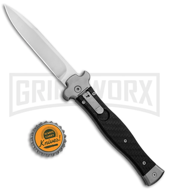 AGA Campolin Zero Carbon Fiber Leverlock Automatic Knife - Bayo Satin Plain 6 AGA Campolin Zero Carbon Fiber Leverlock Automatic Knife - Bayo Satin Plain - Image 4