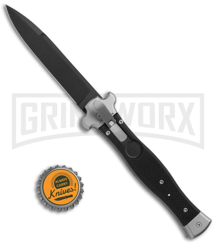 AGA Campolin Zero Black G-10 Leverlock Automatic Knife - Bayonet Black Plain 6 AGA Campolin Zero Black G-10 Leverlock Automatic Knife - Bayonet Black Plain - Image 4
