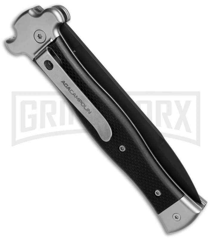 AGA Campolin Zero Black G-10 Leverlock Automatic Knife - Bayonet Black Plain 5 AGA Campolin Zero Black G-10 Leverlock Automatic Knife - Bayonet Black Plain - Image 3