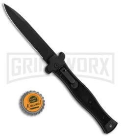 AGA Campolin Zero SWAT G-10 Leverlock Automatic Knife - Bayonet Black Plain -Grindworx AGA Campolin Zero SWAT G 10 LL Auto Bayo Black GX 30506 jr bottlecap large