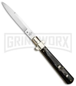 AGA Campolin 11" Frosolone Brazilian Horn Stiletto Automatic Knife - Bayonet