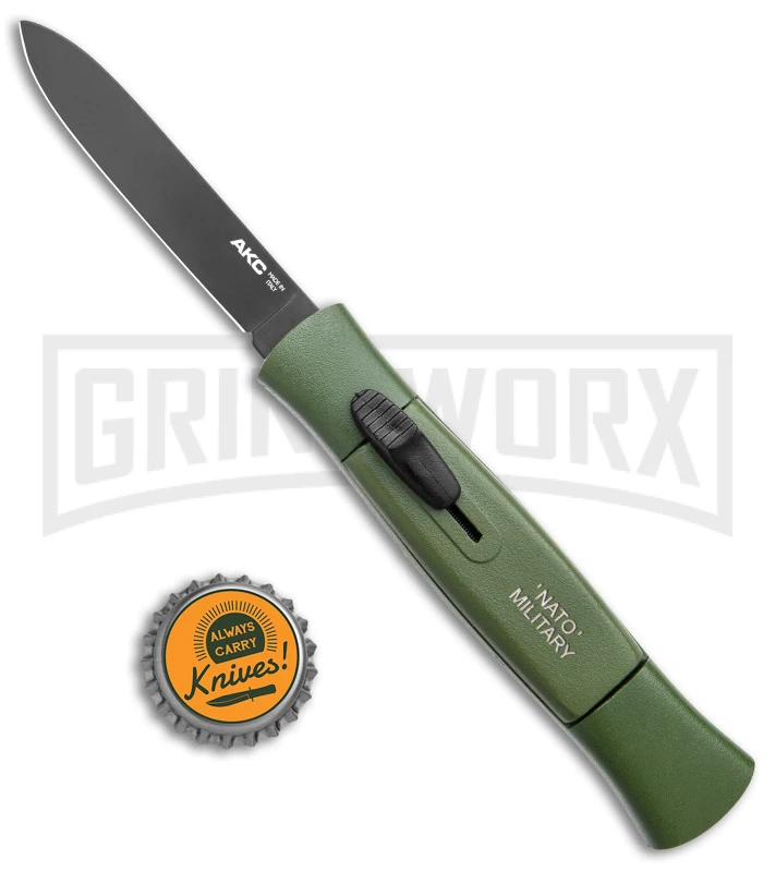 AKC 077 Concord NATO Military Green OTF Automatic Knife - Black Plain 6 AKC 077 Concord NATO Military Green OTF Automatic Knife - Black Plain - Image 4