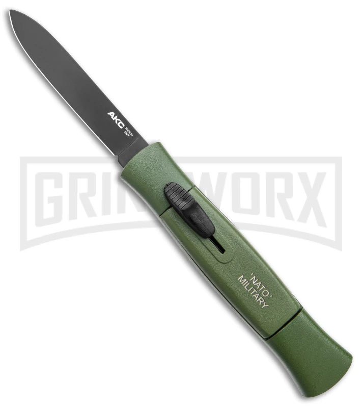 AKC 077 Concord NATO Military Green OTF Automatic Knife - Black Plain 3 AKC 077 Concord NATO Military Green OTF Automatic Knife - Black Plain
