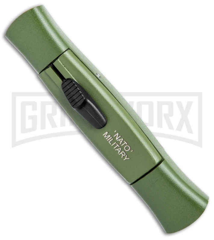 AKC 077 Concord NATO Military Green OTF Automatic Knife - Black Plain 4 AKC 077 Concord NATO Military Green OTF Automatic Knife - Black Plain - Image 2