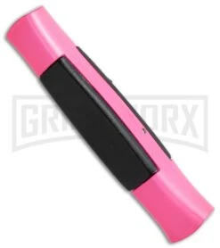 AKC 077 Concord Hot Pink OTF Automatic Knife - Flat Satin Plain -Grindworx AKC 077 Concord OTF Hot Pink BHQ 72005 jr side large