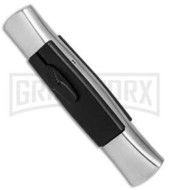 AKC 077 Concord Polish/Black OTF Automatic Knife - Flat Satin Plain -Grindworx AKC 077 Concord Polish Black flat satin plain BP 25754 er spine large