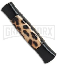 AKC 077 Concord Cheetah OTF Automatic Knife- Flat Grind Black Plain -Grindworx AKC 077 concord cheetah black BP 19135 er side large