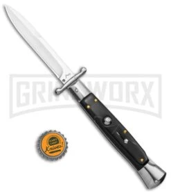 AKC 10" Italian Stiletto Swinguard Sim Horn Automatic Knife - Bayonet 11 AKC 10" Italian Stiletto Swinguard Sim Horn Automatic Knife - Bayonet -Grindworx AKC 10in Italian Swinguard Sim Horn Auto Bayo BHQ 138553 jr bottlecap large