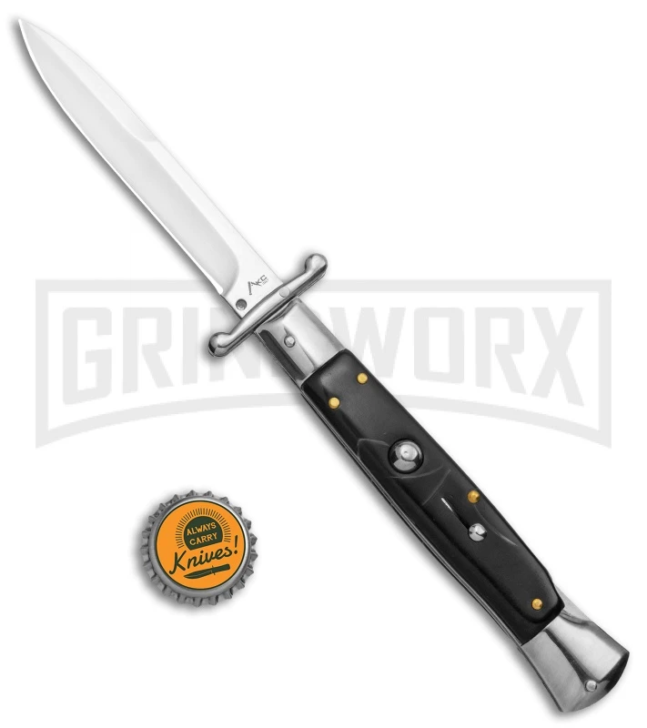 AKC 10" Italian Stiletto Swinguard Sim Horn Automatic Knife - Bayonet 7 AKC 10" Italian Stiletto Swinguard Sim Horn Automatic Knife - Bayonet - Image 5