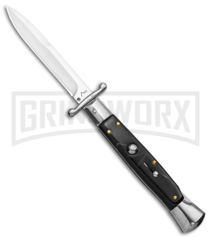 AKC 10" Italian Stiletto Swinguard Sim Horn Automatic Knife - Bayonet 3 AKC 10" Italian Stiletto Swinguard Sim Horn Automatic Knife - Bayonet