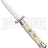 AKC 10" Italian Stiletto Swinguard Sim Ivory Automatic Knife - Bayonet -Grindworx AKC 10in Italian Swinguard Sim Ivory Auto Bayo BHQ 138560 jr large