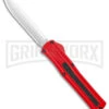 AKC F-20 Red D/A OTF Automatic Knife - Satin Plain -Grindworx AKC F 20 DA Dagger OTF Auto Red Satin BHQ 140483 jr large