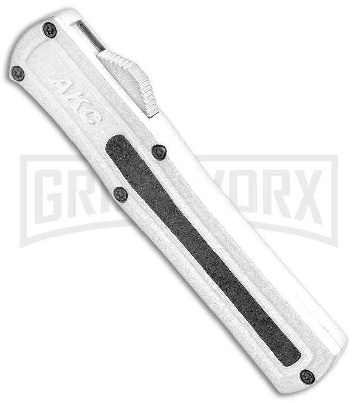 AKC F-20 White D/A OTF Automatic Knife - Dagger Satin Plain 4 AKC F-20 White D/A OTF Automatic Knife - Dagger Satin Plain - Image 2