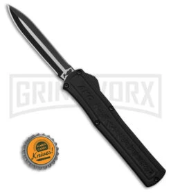 AKC F-20 D/A Dagger Black Aluminum OTF Automatic Knife - Two Tone Plain 9 AKC F-20 D/A Dagger Black Aluminum OTF Automatic Knife - Two Tone Plain -Grindworx AKC F20 DA Dagger OTF AK Black Alum 3in Two Tone BHQ 178763 td size large