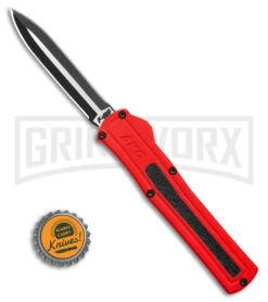 AKC F-20 D/A Dagger Dark Red Aluminum OTF Automatic Knife - Two Tone Plain 9 AKC F-20 D/A Dagger Dark Red Aluminum OTF Automatic Knife - Two Tone Plain -Grindworx AKC F20 DA Dagger OTF AK Red Alum 3in Two Tone BHQ 178590 td size large