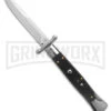 AKC 10" Black G-10 Roma Black Swinguard Automatic Knife - Satin Plain -Grindworx AKC Swinguard 10 in Auto Italian Bayonet Stiletto Black G 10 4in Satin GX 42426 td large