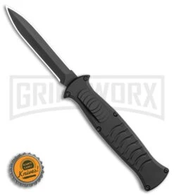 AKC X-treme EVO Black OTF Automatic Knife - Black Plain Dagger -Grindworx AKC X treme EVO OTF Automatic Knife Black 3.5 Black Dagger BHQ 119845 LS Bottlecap large