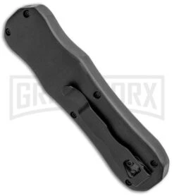 Atomic D/A Black G-10 OTF Automatic Knife - Drop Point Two Tone Plain -Grindworx Atomic DA Black G 10 OTF Auto DP TT Plain GX 33379 jr side large