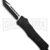 Atomic Defender Large Black OTF Automatic Tanto Knife - Two Tone Plain