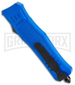 Atomic Defender Large OTF Automatic Knife Police Blue - Two Tone Dagger -Grindworx Atomic Defender Large OTF Auto Police Blue TT Dagger GX 37202 jr side large