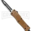 Atomic Defender Mini OTF Automatic Knife Sand Brown (2.625" Two-Tone Serr)