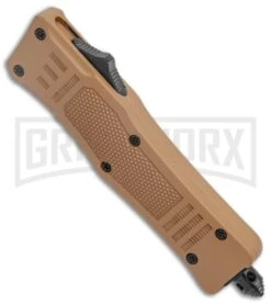 Grindworx -Grindworx Atomic Defender Mini OTF Auto Sand Brown TT Dagger Serr GX 37532 jr spine large