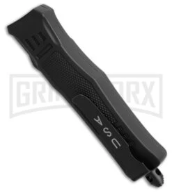 Atomic Defender Mini OTF Automatic Knife Black - Serrated Damascus Drop Point 8 Atomic Defender Mini OTF Automatic Knife Black - Serrated Damascus Drop Point -Grindworx Atomic Defender Mini OTF Automatic Knife Black Serrated Damascus Drop Point GX 42353 hd side large