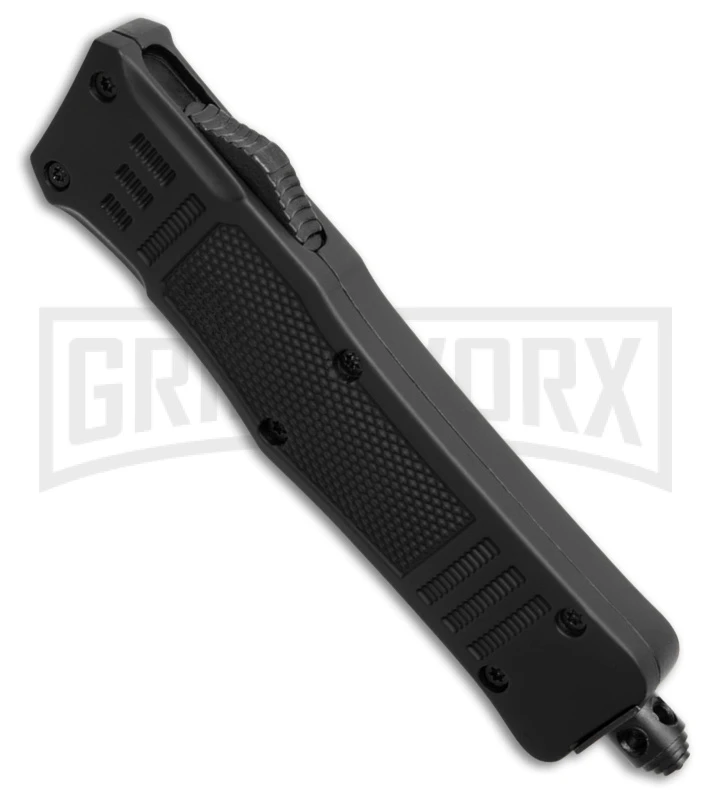 Atomic Defender Mini OTF Automatic Knife Black - Serrated Damascus Drop Point 4 Atomic Defender Mini OTF Automatic Knife Black - Serrated Damascus Drop Point - Image 2