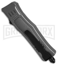 Atomic Defender Mini OTF Automatic Knife Gray - Two Tone Recurve -Grindworx Atomic Defender Mini OTF Automatic Knife Gray Two Tone Recurve GX 38809 td side large