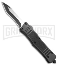 Atomic Defender Large OTF Automatic Knife Black - Two Tone Recurve Tanto