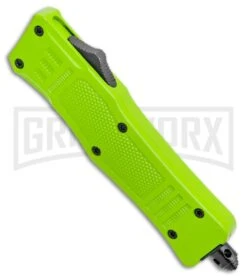 Grindworx -Grindworx Atomic Mini Defender Bright Green OTF Auto Black Dagger Serr GX 33965 jr spine large