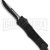 Atomic Defender Mini OTF Automatic Knife Black - Serr Two Tone Drop Point