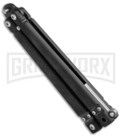 Bear OPS Bear-Song II Black Balisong Butterfly Knife (4.5" Black/Trainer Plain) -Grindworx Bear OPS Bear song II Butterfly Black G 10 B 200 SET 35 BHQ 50068 jr spine large