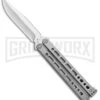 Bear Ops Bear Song VIII Small Gray Butterfly Knife - Clip Point Satin Plain