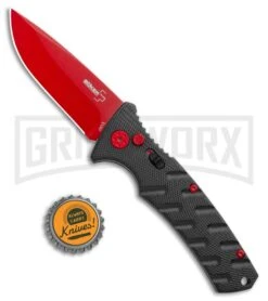 Boker Plus Black Widow Strike Automatic Knife - Drop Point Red -Grindworx Boker Black Widow Strike Drop DP Black Red 01BO434NSOI BHQ 97030 jr bottlecap large