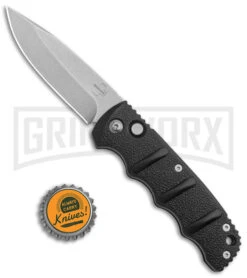 Boker Kalashnikov Black Automatic Knife - Drop Point Bead Blast Plain -Grindworx Boker Kalashnikov Auto Black D2 SW BHQ 144760 jr bottlecap large