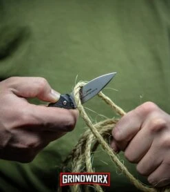 Boker Mini Kalashnikov Gray Automatic Knife - Black Serr -Grindworx Boker Mini Kalashnikov Automatic Knife Black Bead Blast 01KALS73 BHQ 10758 kp lifestyle web large