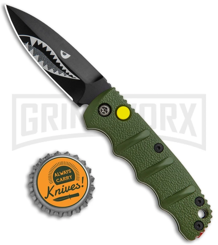 Boker Mini Kalashnikov Warhawk Automatic Knife Green - D2 Black Plain 6 Boker Mini Kalashnikov Warhawk Automatic Knife Green - D2 Black Plain - Image 4