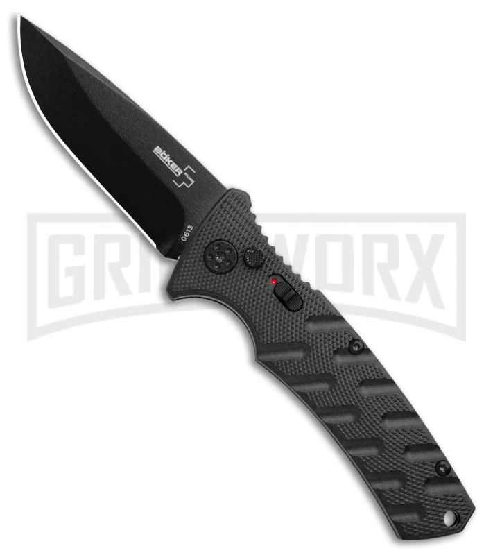 Boker Plus Strike Automatic Knife - Drop Point Black Plain 3 Boker Plus Strike Automatic Knife - Drop Point Black Plain