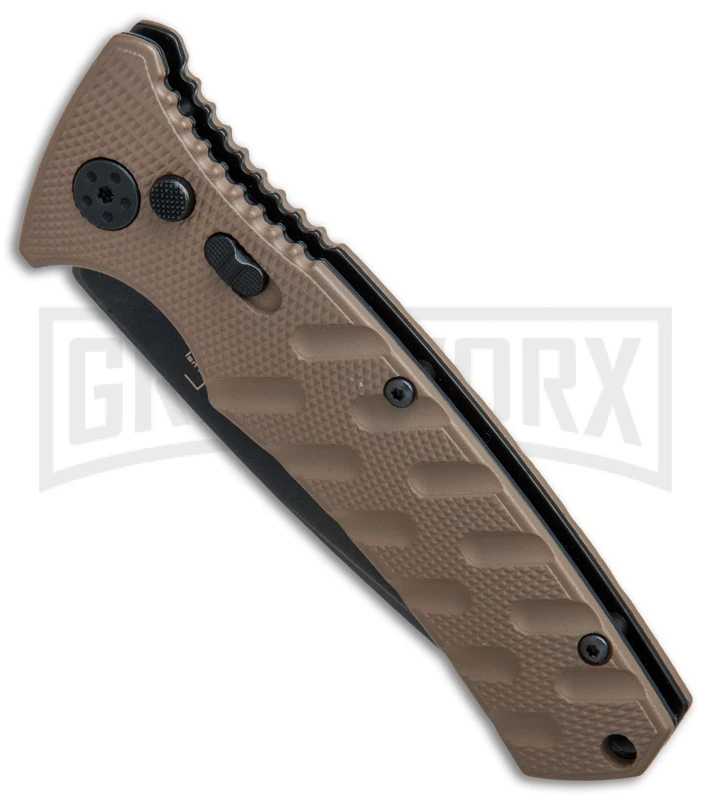 Boker Plus Strike Coyote Brown Automatic Knife - Tanto Black SW Serr 5 Boker Plus Strike Coyote Brown Automatic Knife - Tanto Black SW Serr - Image 3