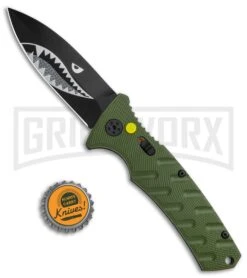 Boker Warhawk Strike Automatic Knife - Dagger -Grindworx Boker Plus Warhawk Strike Dagger Auto Green Black BHQ 113922 jr bottlecap large