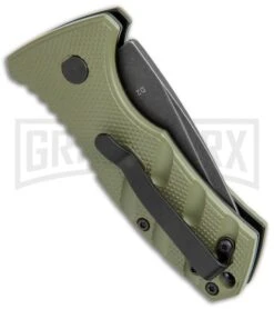 Boker Stubby Strike OD Green Automatic Knife - Black Stonewash 8 Boker Stubby Strike OD Green Automatic Knife - Black Stonewash -Grindworx Boker Stubby Strike CA Legal Auto OD Green Smokewash 01BO442NSOI BHQ 99648 jr side large