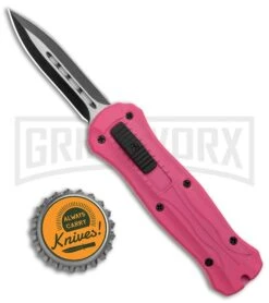 Coffin Blaster 2.0 Textured Pink/Black DA/OTF Automatic Knife - Black Plain -Grindworx Coffin Blaster 2.0 Textured Pink Black DA OTF Auto TT Dagger GX 37852 jr bottlecap large