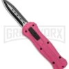 Coffin Blaster 2.0 Textured Pink/Black DA/OTF Automatic Knife - Black Plain